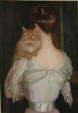 Lilla Cabot Perry Woman with Cat Spain oil painting art